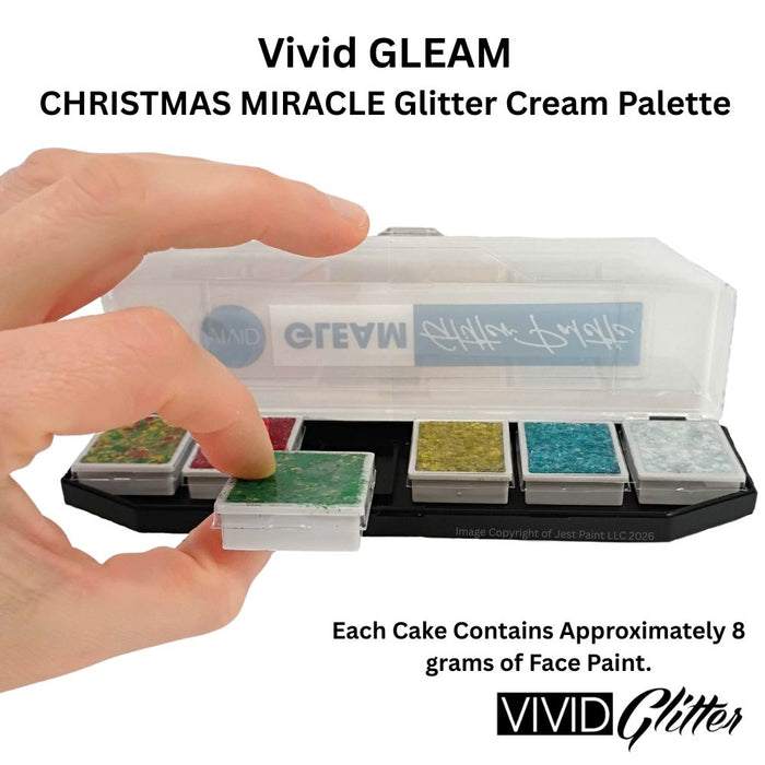 VIVID Glitter | GLEAM Glitter Cream |  CHRISTMAS MIRACLE  - 6 Color Palette (48gr)