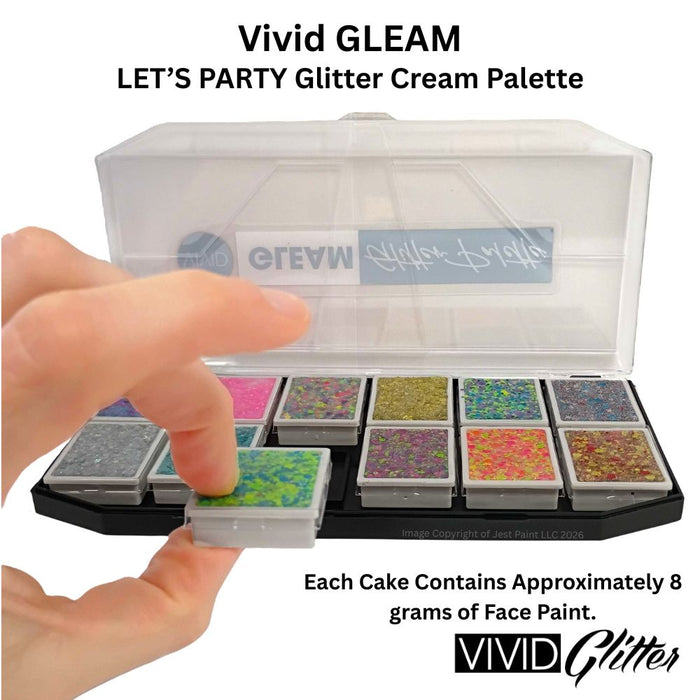 VIVID Glitter | GLEAM Glitter Cream |  LET'S PARTY - 12 Color Palette (96gr)