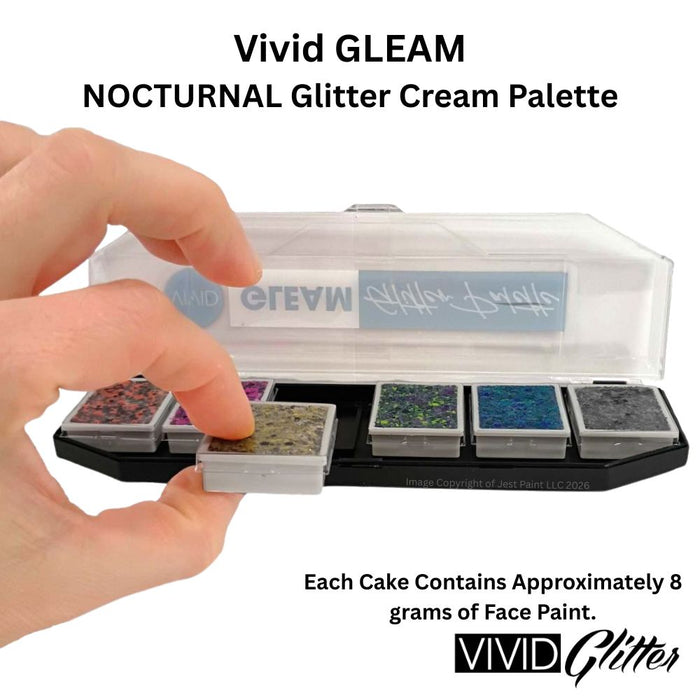 VIVID Glitter | GLEAM Glitter Cream | NOCTURNAL -  6 Color Palette (48gr)