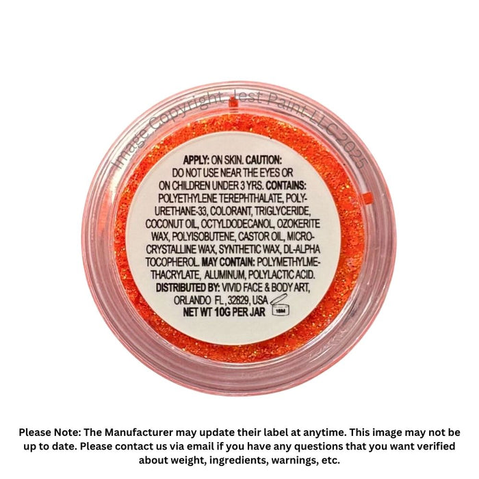 VIVID Glitter |  GLEAM Glitter Cream | Small UV King's Day (Orange) (10gr)