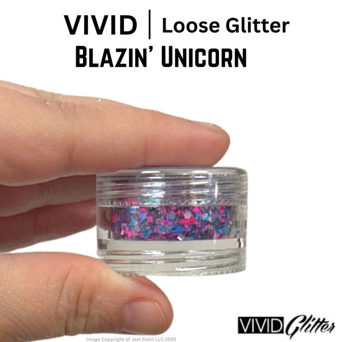 VIVID Glitter | LOOSE Chunky Hair and Body Glitter - Blazin Unicorn (7.5gr)