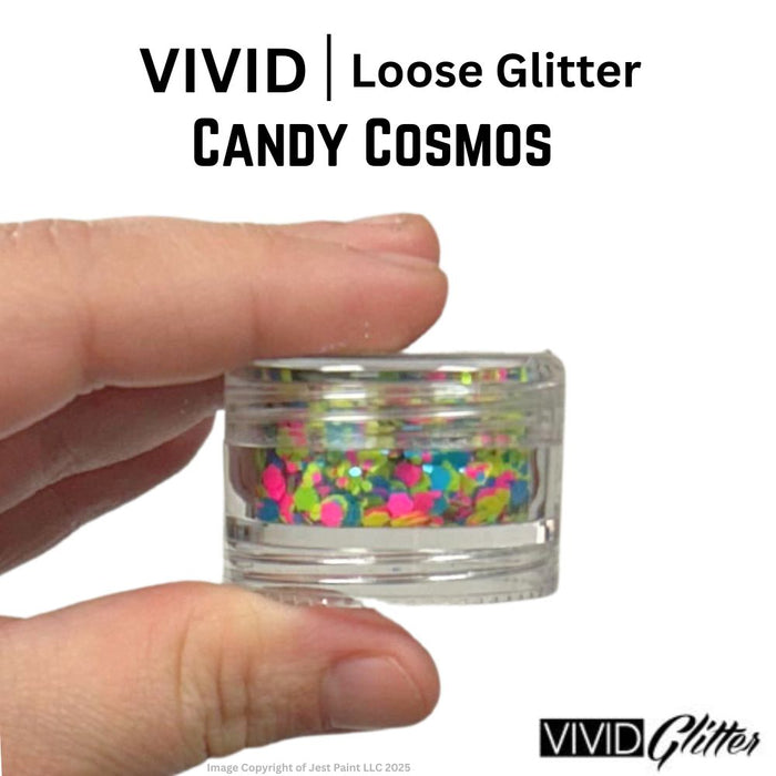 VIVID Glitter | LOOSE Chunky Hair and Body Glitter - UV Candy Cosmos (7.5gr)