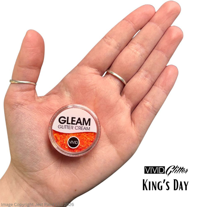VIVID Glitter |  GLEAM Glitter Cream | Small UV King's Day (Orange) (10gr)