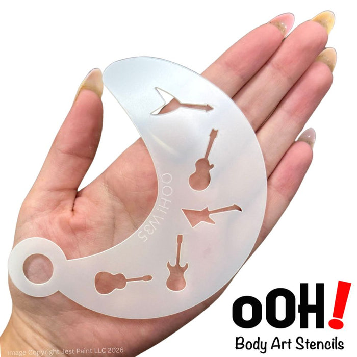 Ooh! Face Painting Stencil | Guitar Wrap (W35)