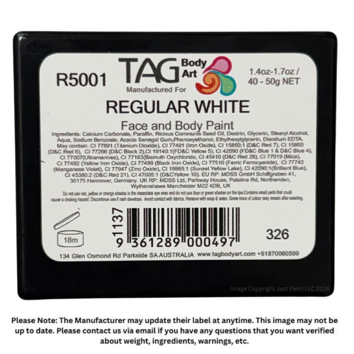 TAG Face Paint Regular - White 50gr   #16