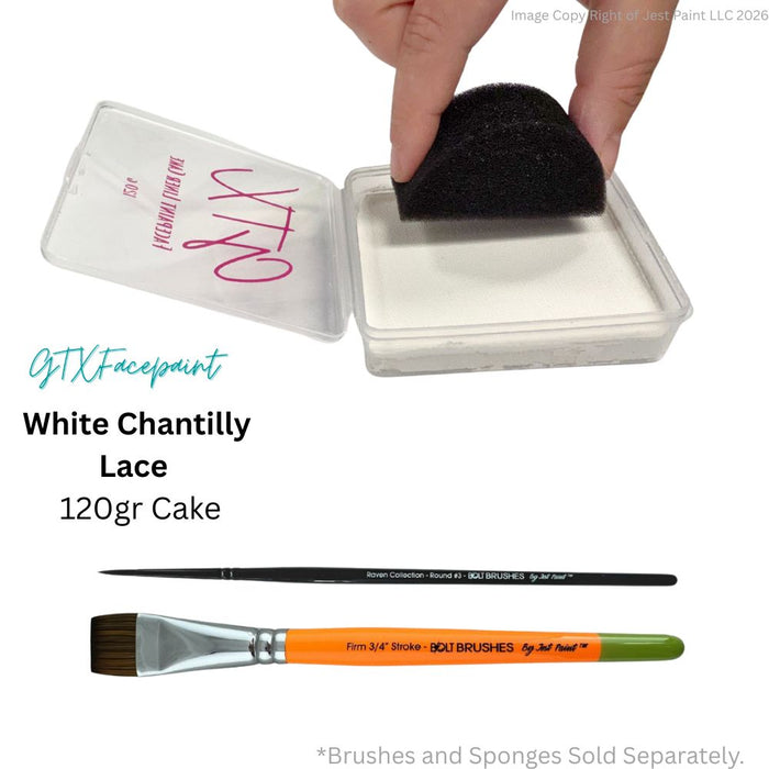 GTX Face Paint | Face Paint Liner Cake - Reg White Chantilly Lace  120gr
