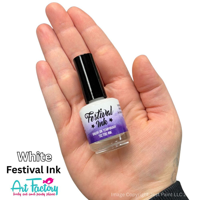Art Factory | Alcohol Based Temporary Tattoo Ink - FESTIVAL INK - WHITE 15ml Bottle
