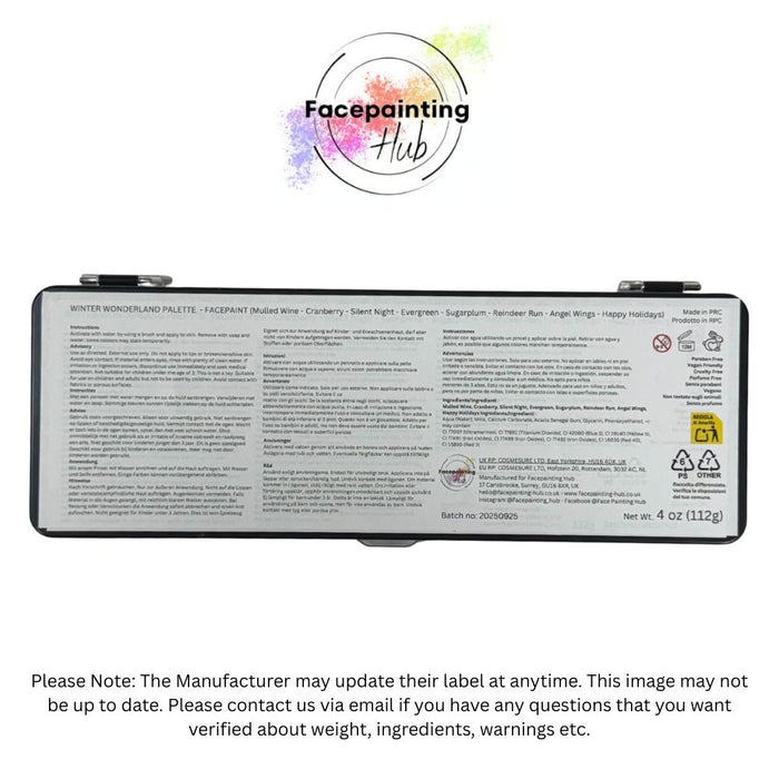 Facepainting Hub | Face Painting Palette |  WINTER WONDERLAND PALETTE  (8 x 14gr)