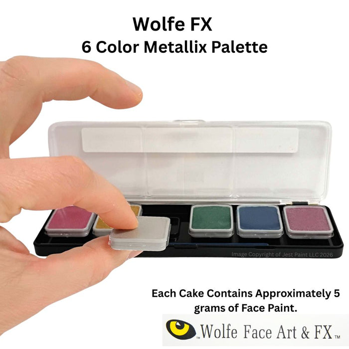Wolfe FX Face Paint - Small 6 Color METALLIX Palette