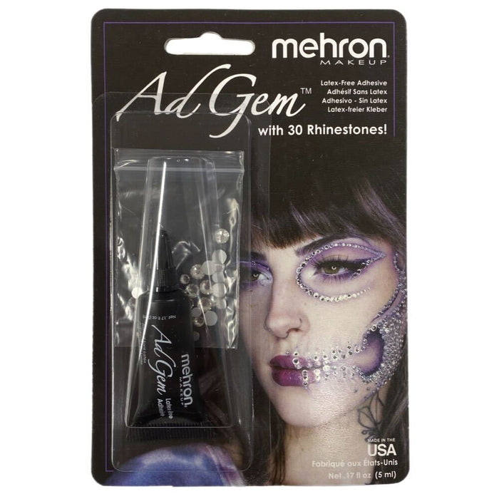 Mehron |  Washable Body Glue - Ad Gem - 5ml Tube with Gems   #14.5