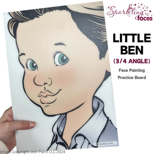 Sparkling Faces | Face Painting Practice Board - NEW 3/4 Angle - Little Ben