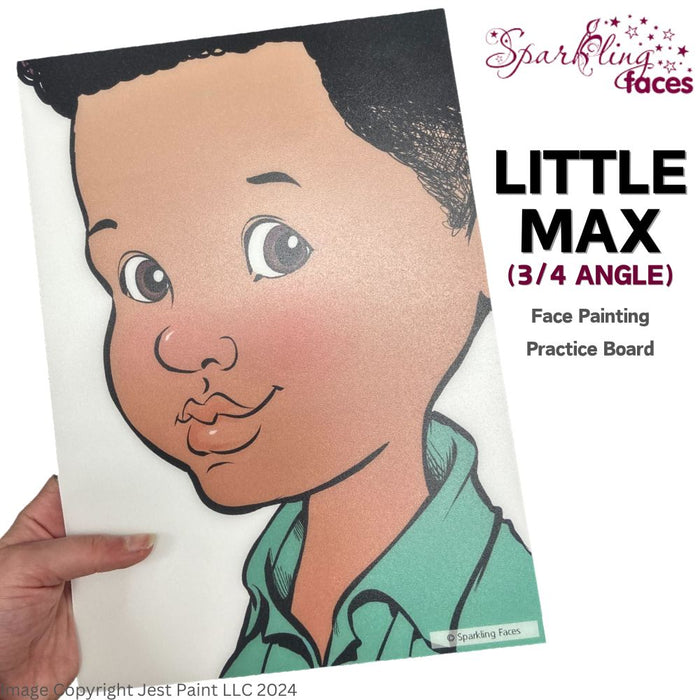 Sparkling Faces | Face Painting Practice Board - NEW 3/4 Angle - Little Max