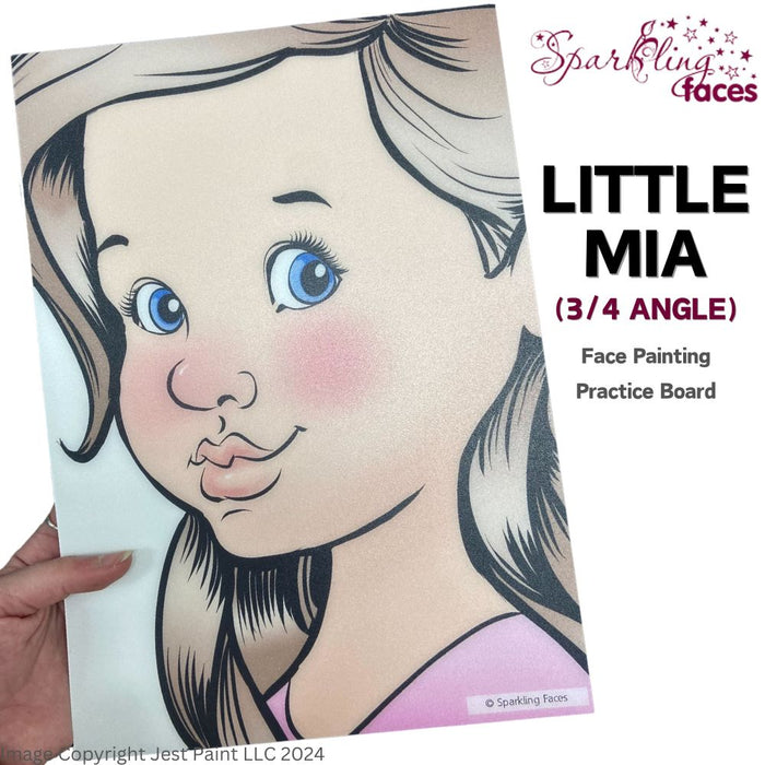 Sparkling Faces | Face Painting Practice Board - NEW 3/4 Angle - Little Mia