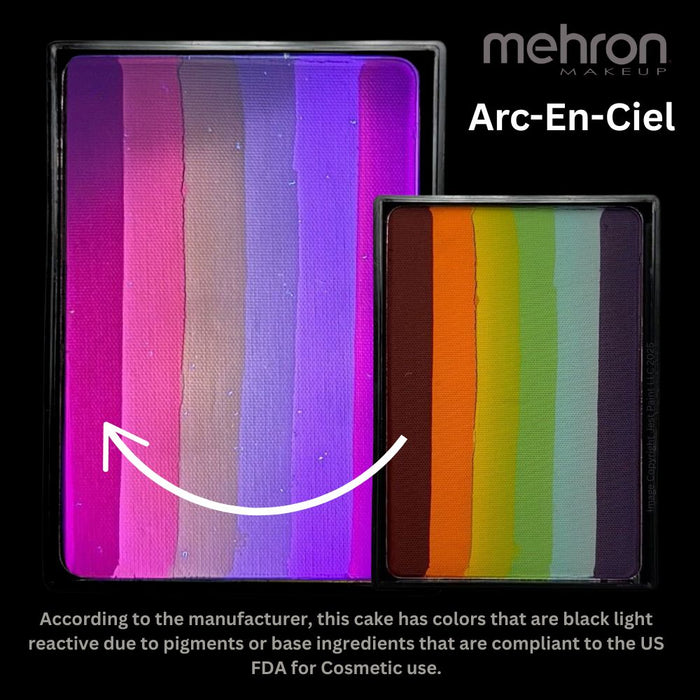 Paradise PRISMA Rainbow Face Paint Cake By Mehron | Arc-En-Ciel  50gr