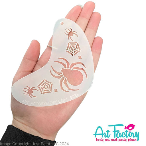 Art Factory | Boomerang Face Painting Stencil - Spider Crown (B036)