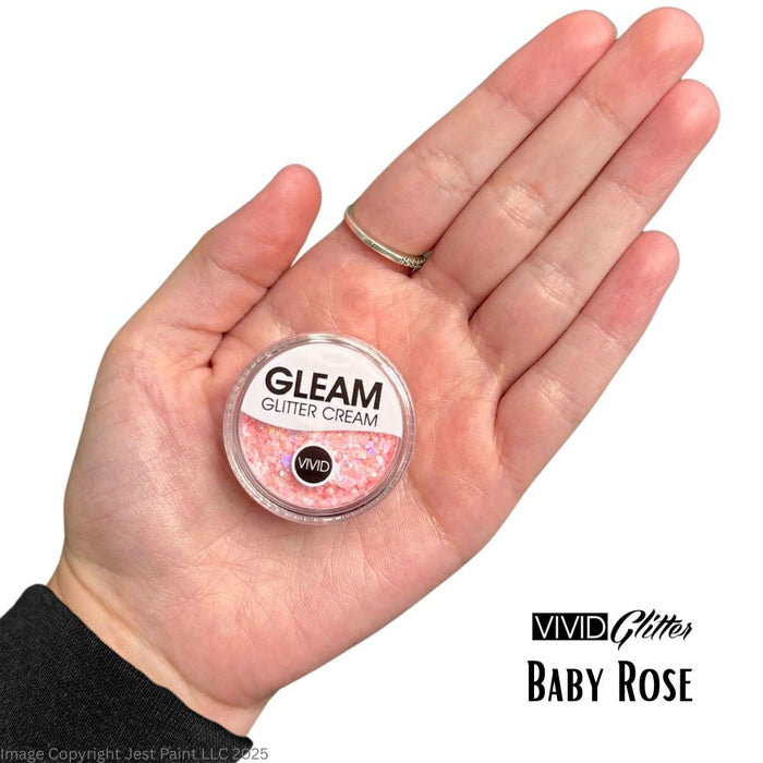 VIVID Glitter |  GLEAM Glitter Cream | Small Pastel Glow - BABY ROSE (10gr)