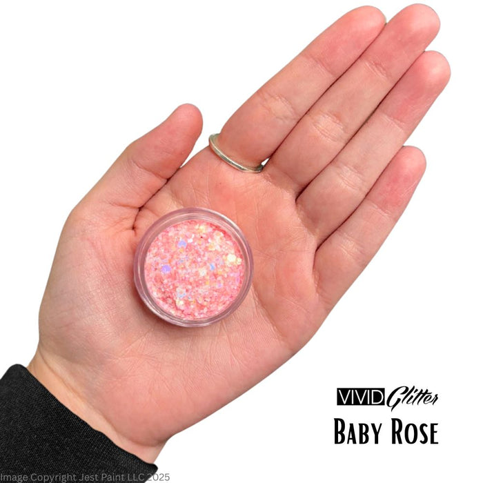 VIVID Glitter |  GLEAM Glitter Cream | Small Pastel Glow - BABY ROSE (10gr)