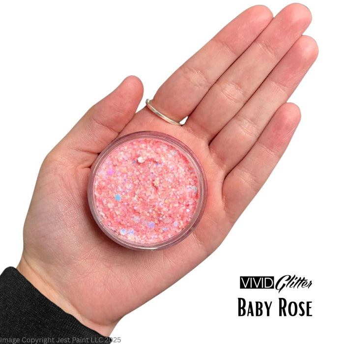 VIVID Glitter |  GLEAM Glitter Cream | Large  UV Pastel Glow - BABY ROSE (30gr)
