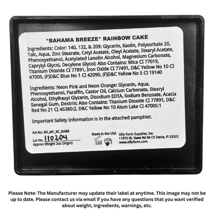 Silly Farm | Face Paint Rainbow Cake -  New Version! -  BAHAMA BREEZE 45gr