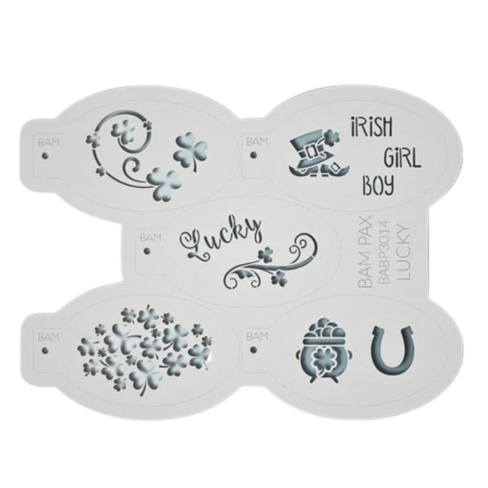 BAM PAX 3014 - Face Painting Stencil- LUCKY - While Supplies Last!