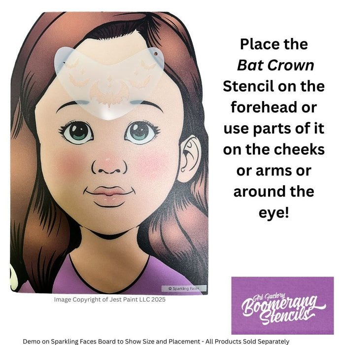 Art Factory | Boomerang Face Painting Stencil - Bat Crown (B040)