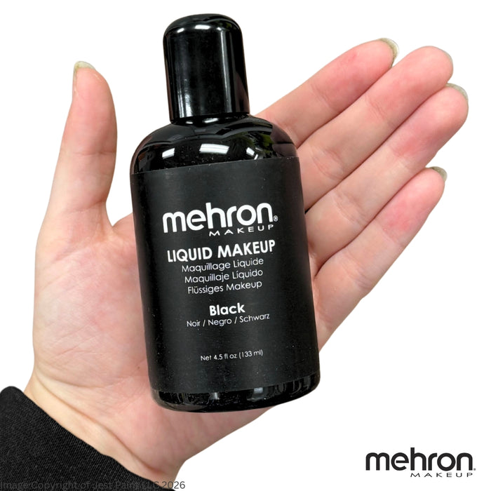 Mehron Water Based Liquid Makeup - Black - 4.5 oz