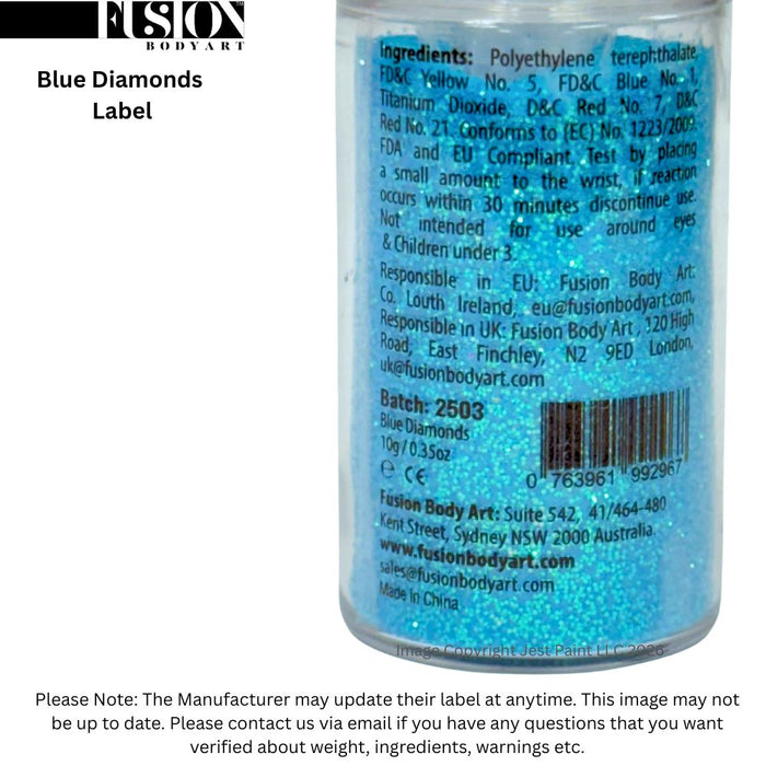 Fusion Body Art  - Face Painting Glitter | Blue Diamonds Pump - 10gm/0.35oz