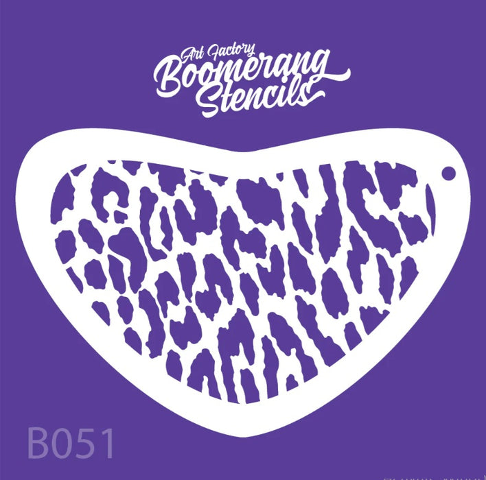 Art Factory | Boomerang Face Painting Stencil - Leopard Print (BO51)