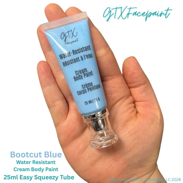 GTX Face Paint | Silicone Based Water Resistant Cream - Bootcut Blue - 25ml Pump Bottle Easy Squeezy Tube