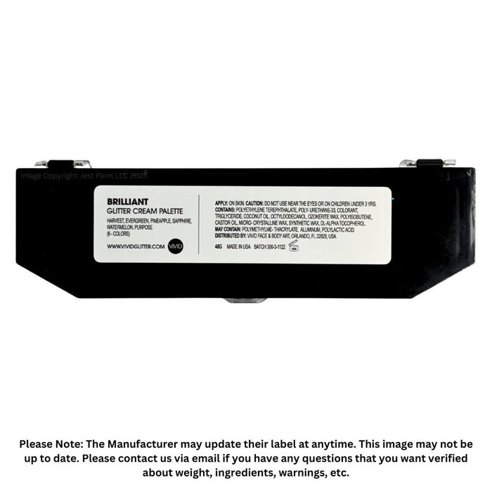 VIVID Glitter | GLEAM Glitter Cream |  BRILLIANT - 6 Color Palette (48gr)