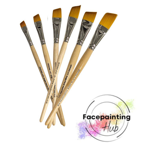 Facepainting HUB Face Painting Brushes | PRESET BUNDLE - Set of 6 Verona and Sedona Angle Brushes