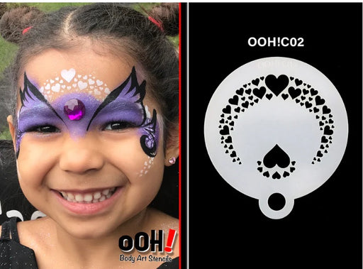 Ooh! Face Painting Stencil | Heart Flips (C02)