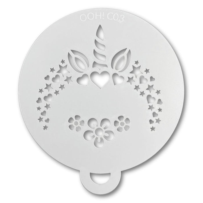 Ooh! Face Painting Stencil | Unicorn Flip (C03)