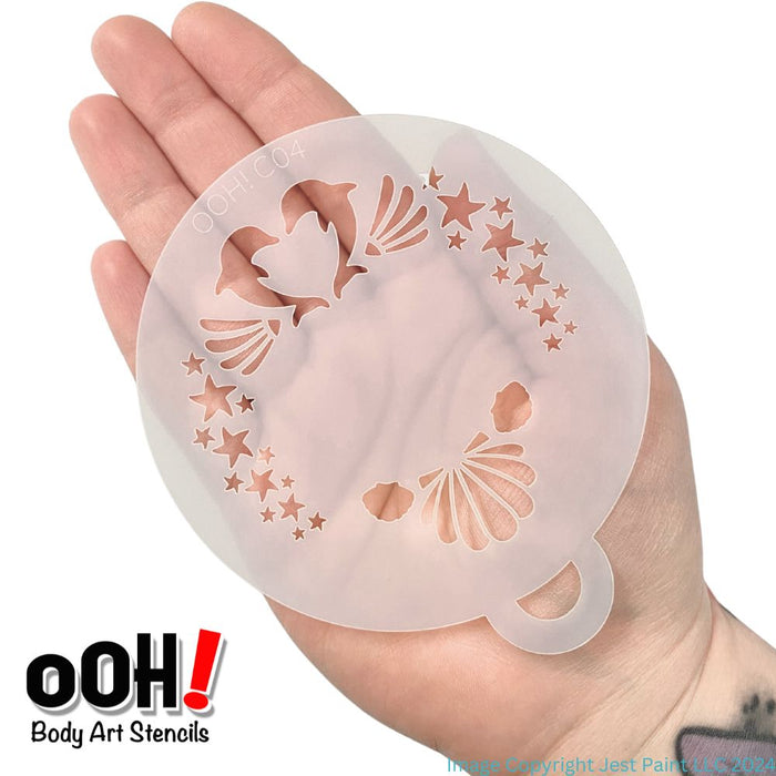 Ooh! Face Painting Stencil | Dolphin Flip (C04)