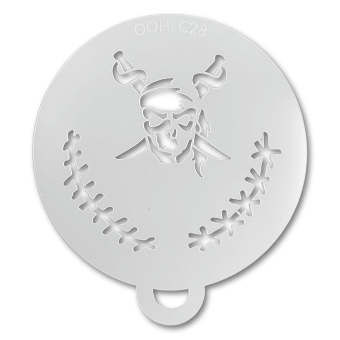 Ooh! Face Painting Stencil | Pirate Skull Flip (C28)