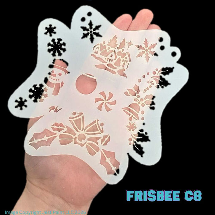 PK | FRISBEE Face Painting Stencil | NEW Mylar -  Happy Holidays -  C8