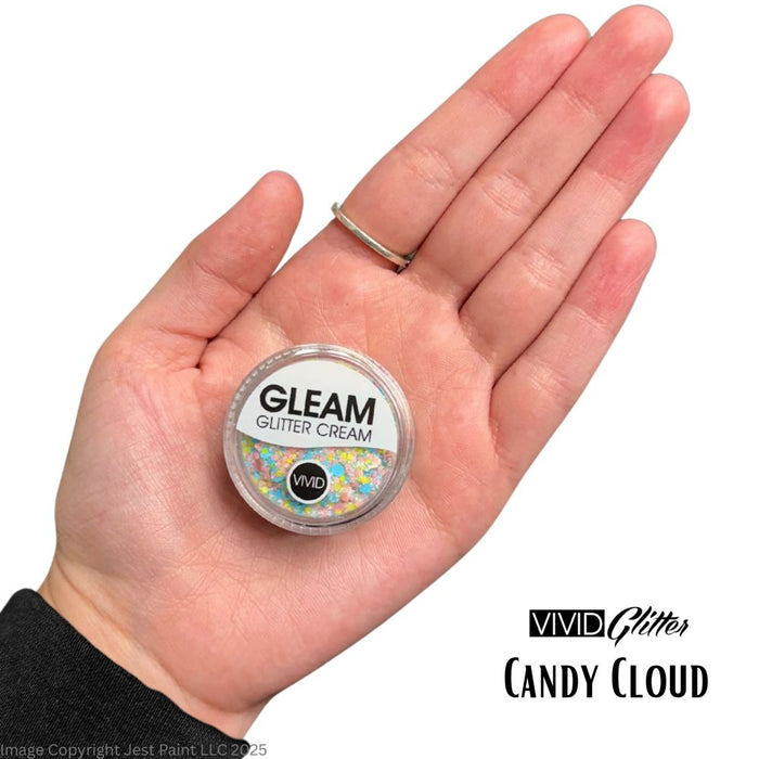 VIVID Glitter |  GLEAM Glitter Cream | Small UV Pastel Glow - CANDY CLOUD (10gr)
