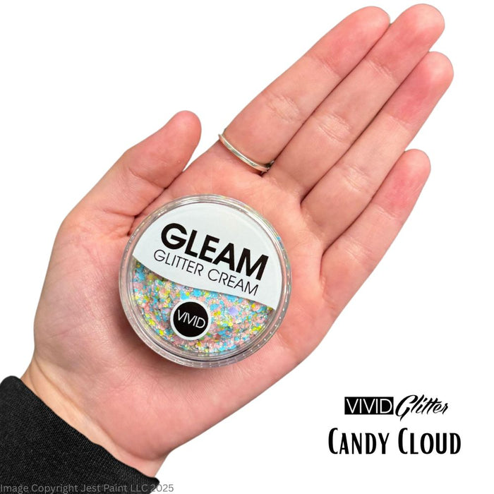 VIVID Glitter |  GLEAM Glitter Cream | Large Pastel Glow - CANDY CLOUD (30gr)