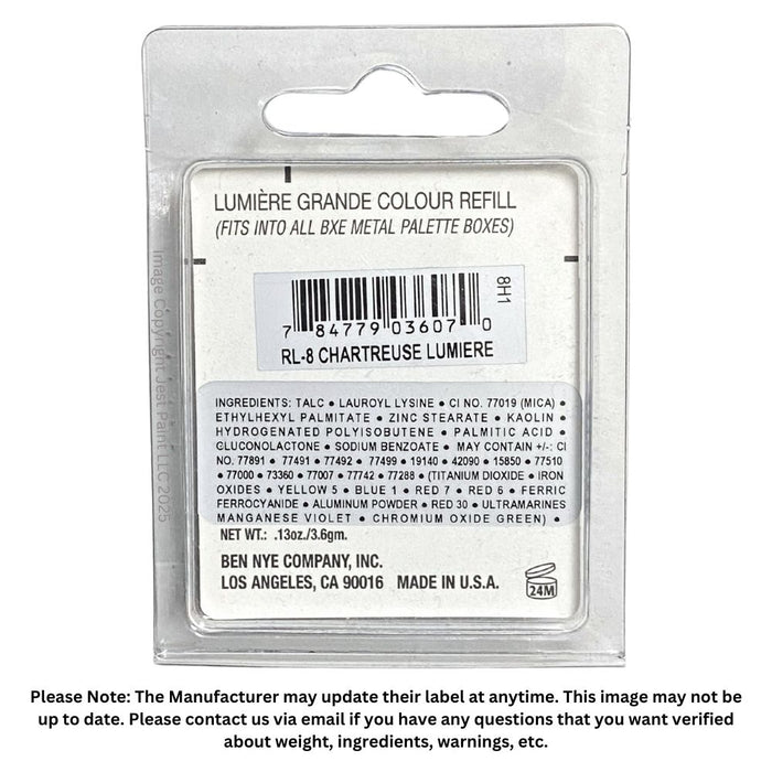Ben Nye | Lumiere Face Paint Powder - Palette Refill - (RL-8) CHARTREUSE -  3.6gr