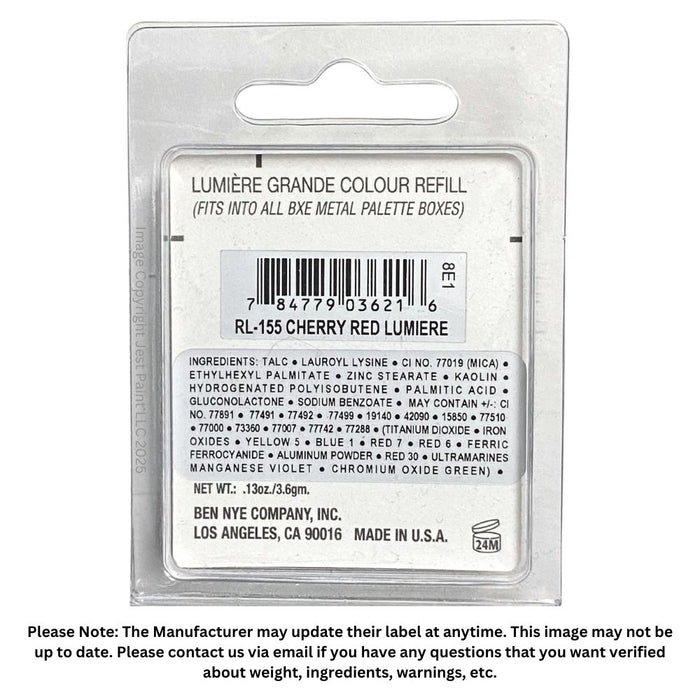 Ben Nye | Lumiere Face Paint Powder - Palette Refill - (RL-155) CHERRY RED - 3.6gr