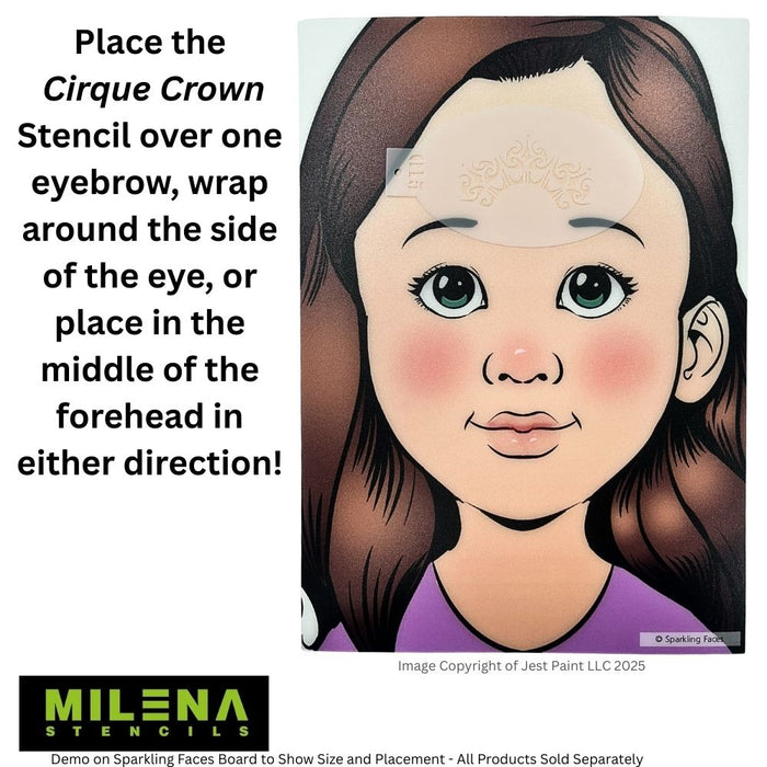 MILENA STENCILS | Face Painting Stencil -  (Cirque Crown)  O15