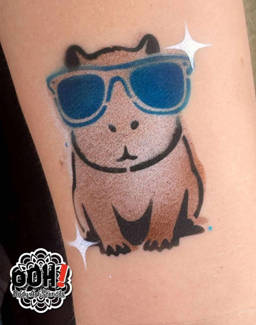 Ooh! Face Painting Stencil | Cool Capybara (T71)