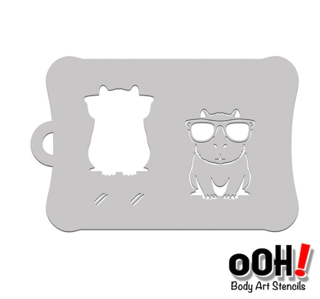 Ooh! Face Painting Stencil | Cool Capybara (T71)