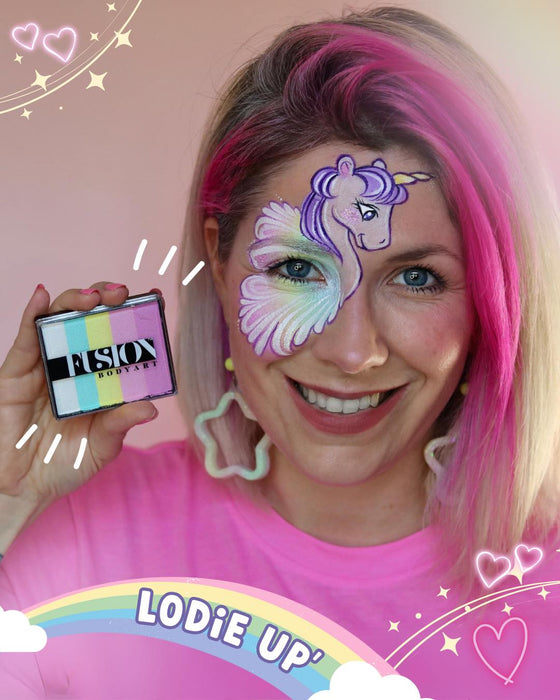 Fusion Body Art Face Paint - Rainbow Cake | Lodie Up - Cotton Candy Rainbow Cake 40gr