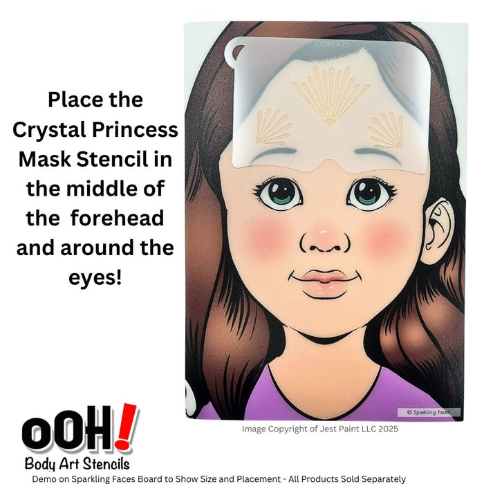 Ooh! Face Painting Stencil | Crystal Princess Mask (K25)