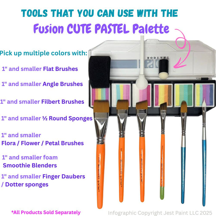 Fusion Body Art  | Lodie Up Face Painting Palette - Cute Pastel Rainbow