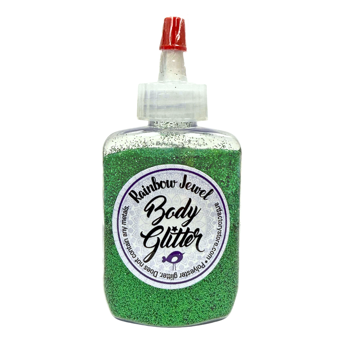 Art Factory | Rainbow Jewel Body Glitter Poof- BIG Dark Green (1oz)