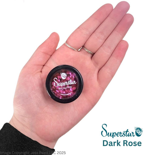 Superstar | Biodegradable Loose Chunky Glitter Mix - Dark Rose (6ml Jar)