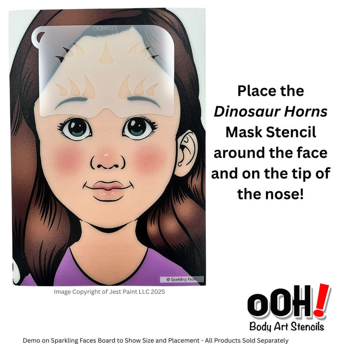 Ooh! Face Painting Stencil | Dinosaur Horns Mask (K23)