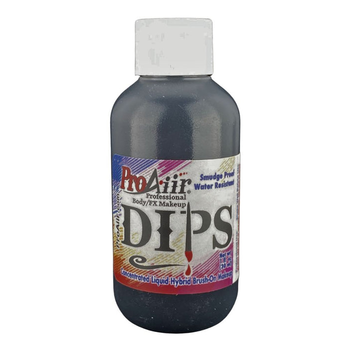 Proaiir | DIPS Water Proof Face Paint - BLACK - 2 fl. oz.  (Flat and Twist Cap)